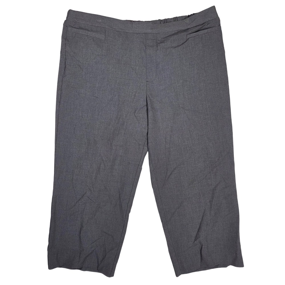 Time and Tru Womens XXL 20 Charcoal Gray Pull On Capri Pants Stretch Cropped
